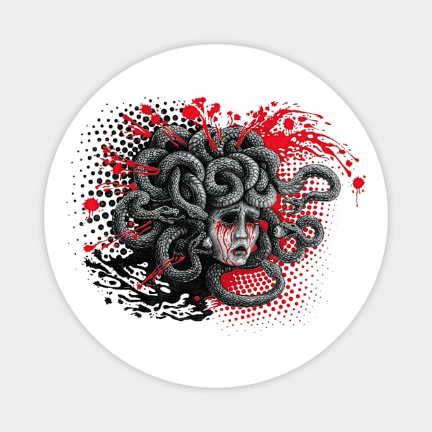 Self-Blinded Medusa Magnet by Soul-Paralyzed Art